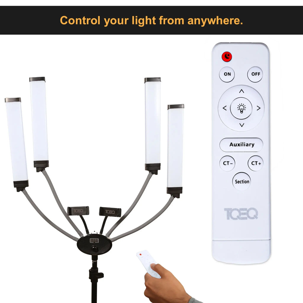 MUA Key Light Lighting setup with remote control. TQEQ.