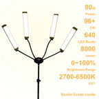 TQEQ LED 4 Arm light with all Pro specifications on a white background